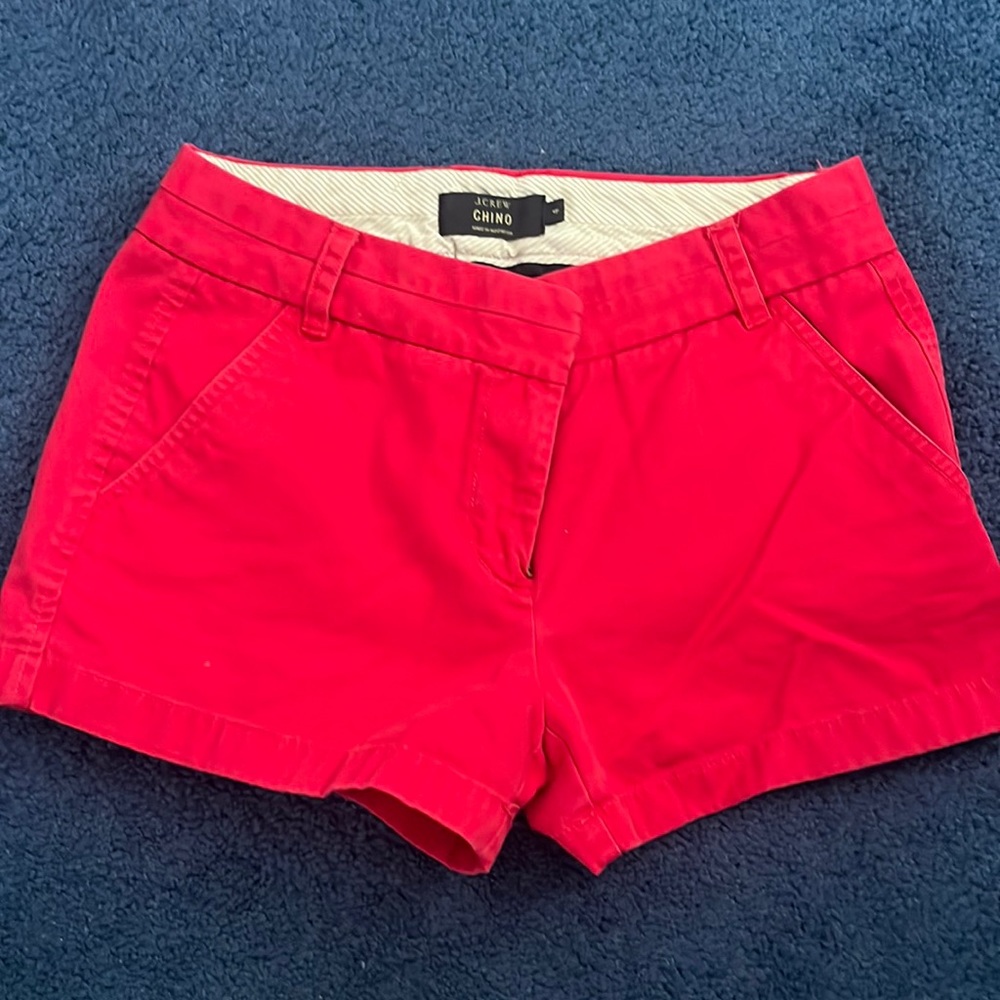 J Crew 3” Chino Shorts - Red